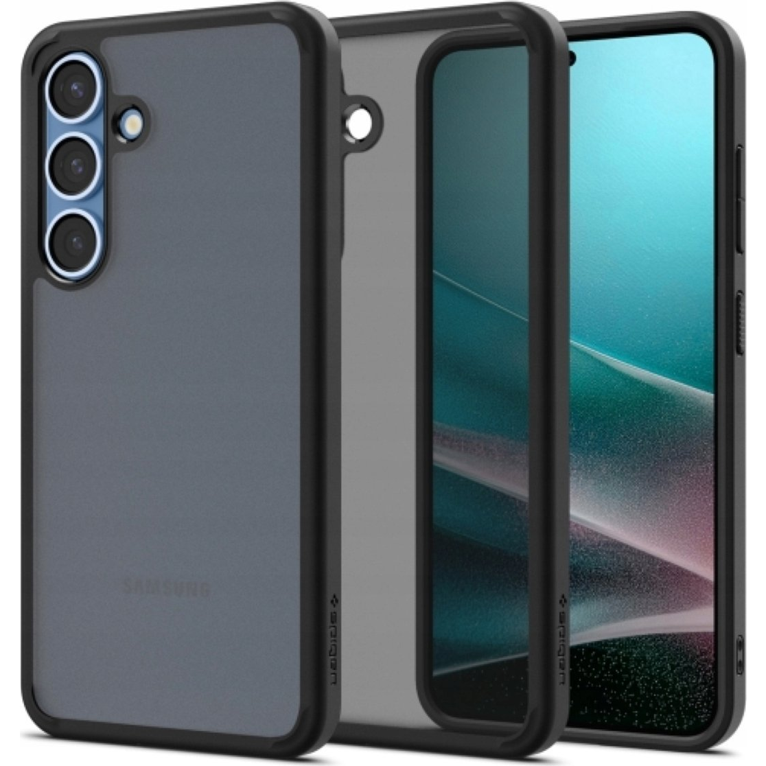 Samsung S25 Plus Spigen Ultra Hybrid Műanyag Telefonvédő Ütésállóság, Matt, Fekete/Átlátszó (SPN16609)