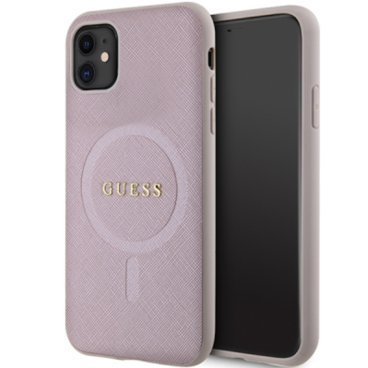 Guess Saffiano Apple iPhone 11/Xr MagSafe Tok - Lila (GUHMN61PSAHMCP)