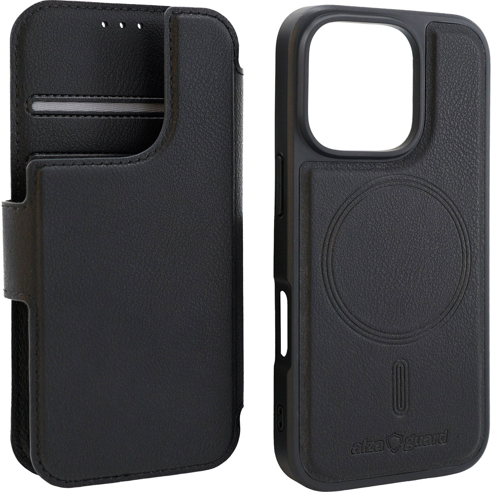 AlzaGuard MagWallet 2in1 iPhone 16 Pro Max fekete MagSafe tok (AGD-MWFC11B)