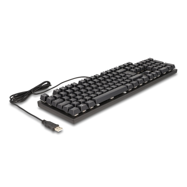 DELOCK USB Gaming Tastatur 1,6m mit RGB Beleuchtung, schwarz