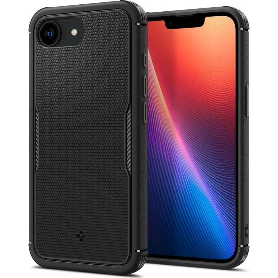 iPhone 16e Spigen Crystal Flex Magsafe Szilikon Telefonvédő Ütésállóság, Magsafe, Fekete (ACS09126)