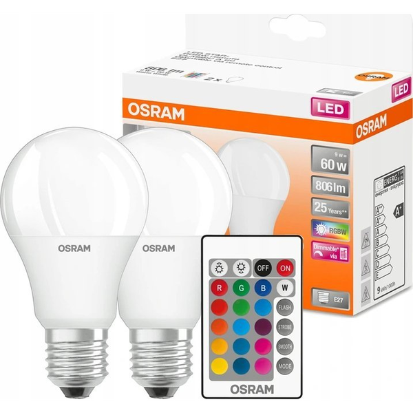 Set De Bombillas Led 2 Star + Rgbw - 9w E27 - Blanco Cálido Osram