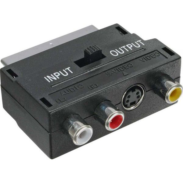InLine 89953 video átalakító kábel SCART (21-pin) 3 x RCA + S-Video Fekete (89953)