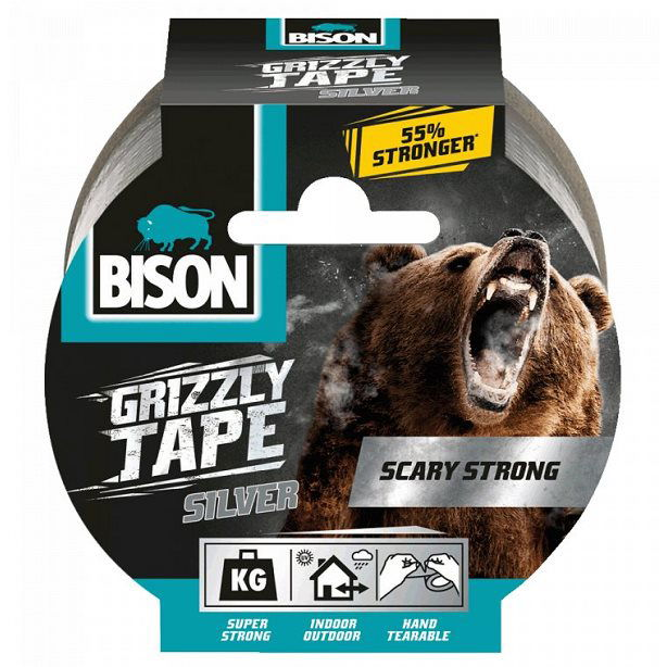 BISON GRIZZLY TAPE 10 m ezüst (34300)