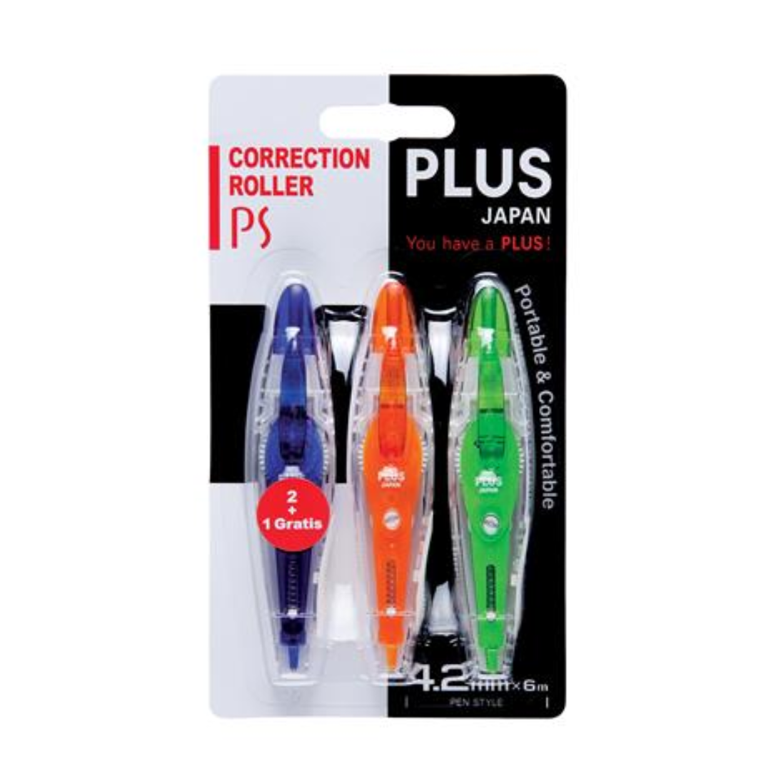 Plus Hibajavító roller 4,2mm x 6m (3 darab/csomag) (43571)