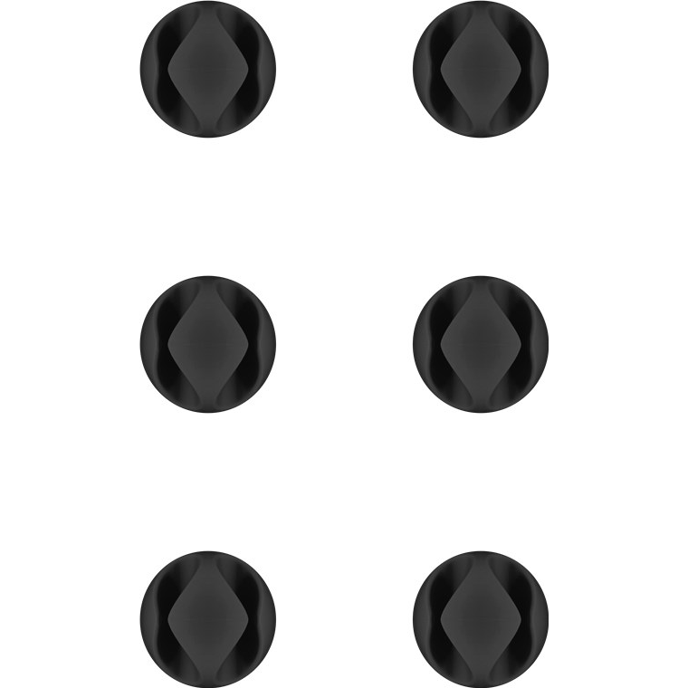 Goobay 2-utas kábelrendező korong 6db - Fekete (70362)