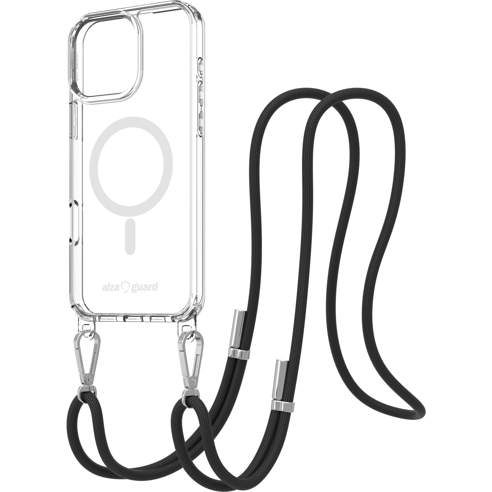 AlzaGuard Luxe Detach Lanyard Case Compatible with MagSafe for iPhone 16 Pro Max fekete tok (AGD-PCF000024B)