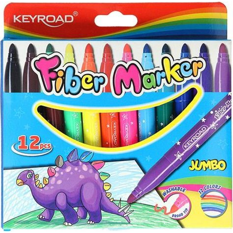 Keyroad Jumbo Filctoll, Rostirón Készlet - 5 mm, 12 db/ bliszter, Vegyes Színek (30641795)