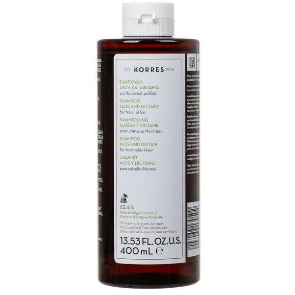 KORRES Aloe + Dittany Shampoo For Normal Hair 400 ml (5203069130502)