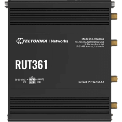 Teltonika RUT361 4G LTE рутер, WiFi 4, 2x RJ45 100Mb/s, IP30, компактен