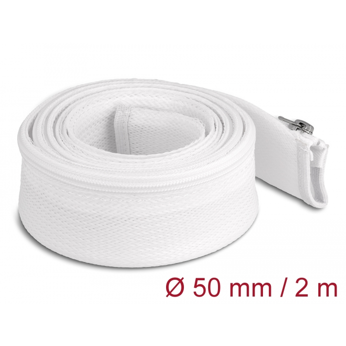 Delock Befont karmantyú zipzáras szorítóval hőállóság egészen 2 m x 50 mm-es fehér (20829) (20829)
