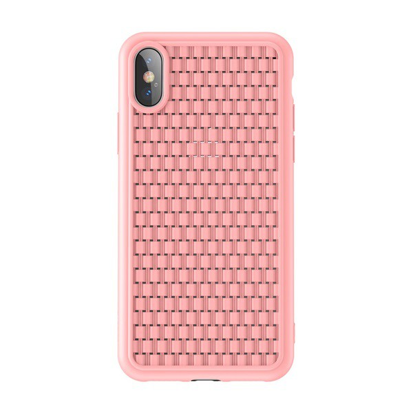 BASEUS BV 2. generációs szilikon telefonvédő (fonott minta) RÓZSASZÍN [Apple iPhone XS 5.8]
