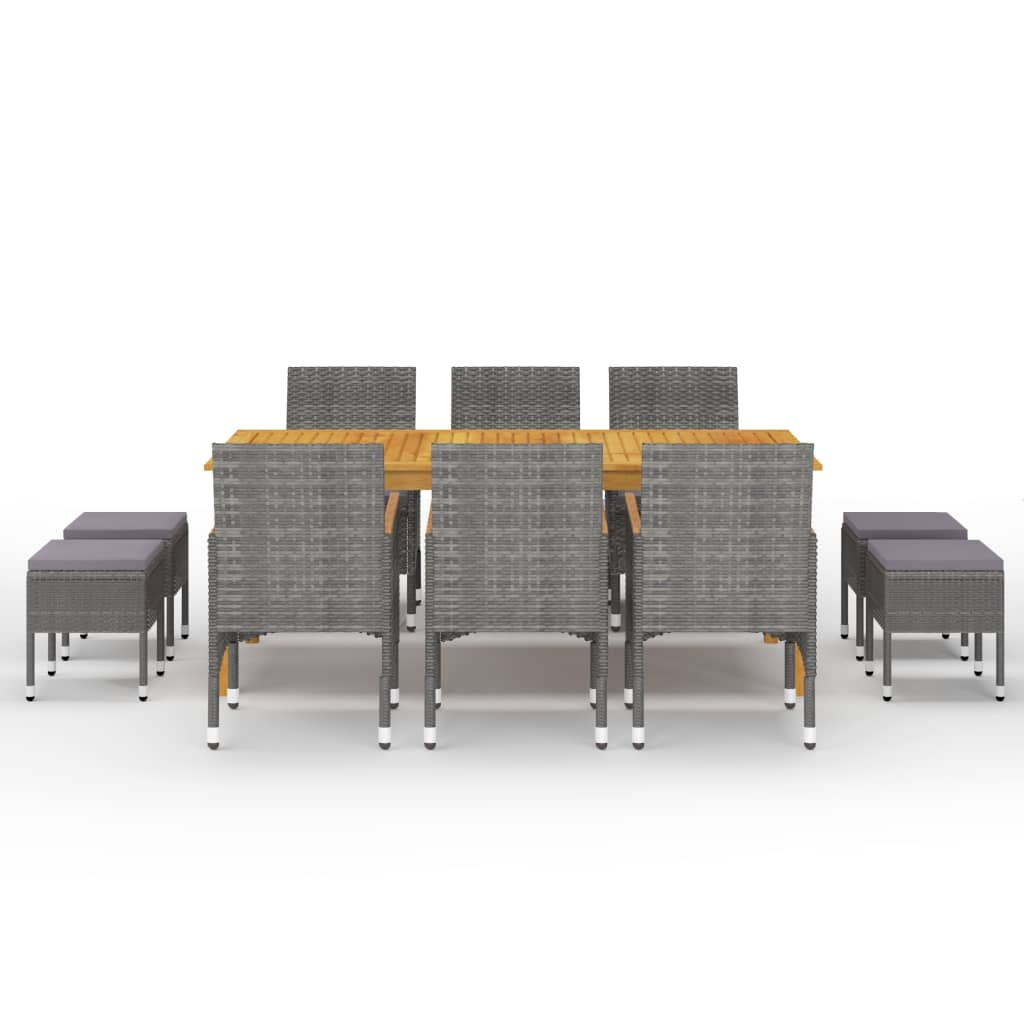 11 részes szürke kerti étkezőgarnitúra (3067876)