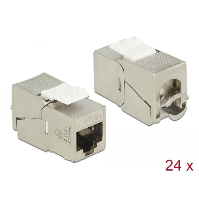 Delock Keystone modul RJ45 csatlakozó > LSA Cat.6A STP kompakt 24db (86479) (del86479)