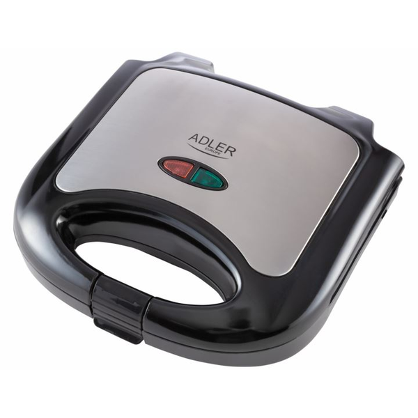 Сандвич тостер Adler AD3015, 750W, Черен/Сребрист