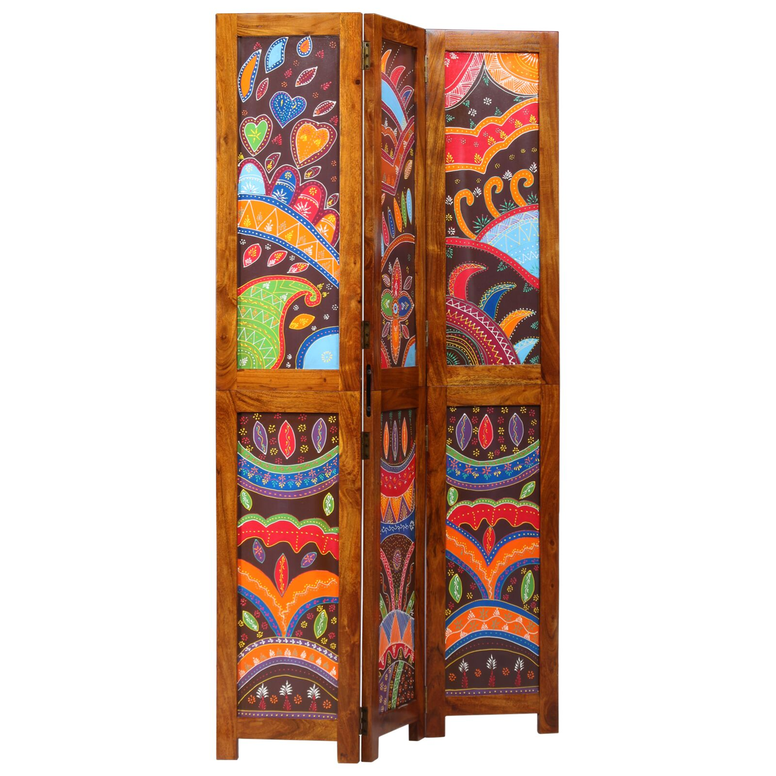 Szobaelválasztó 3 Panelem Mézbarna 35x1.5x160 cm Szilárd Fa Akácból (4016530)