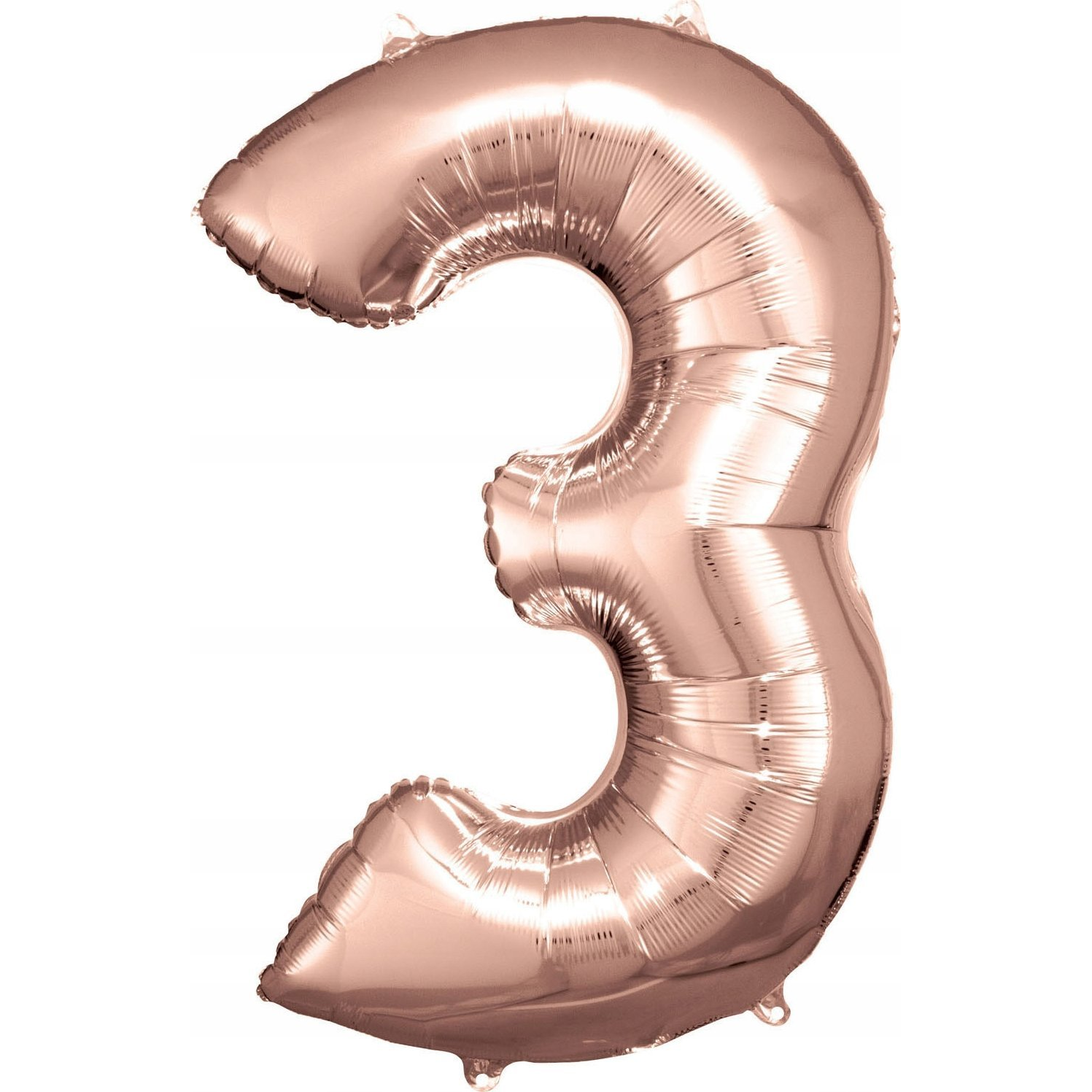 Óriás Szám Fólia Lufi - 3-as, 83x53 cm, Rózsaarany (9906278)