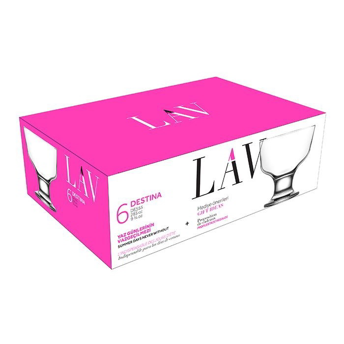 LAV Destina Ice Cream 285ml Fagylaltos üveg kehely szett 6 darabos (LV-DES55F)