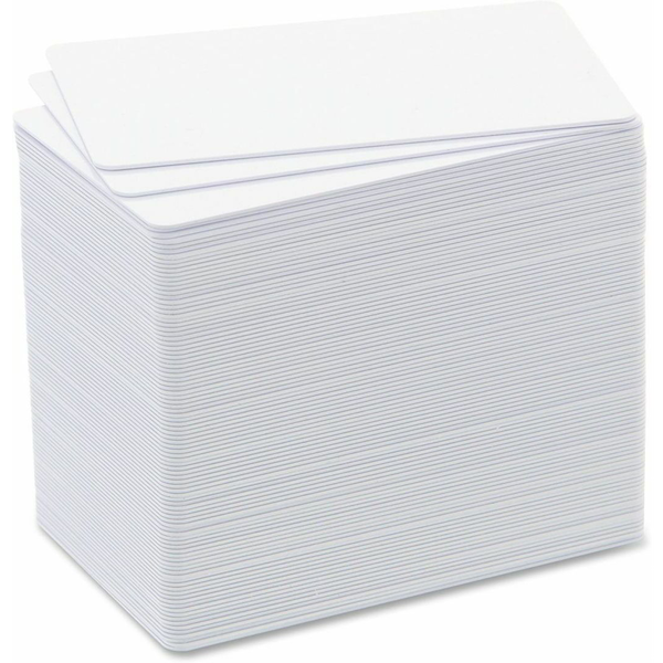 Set 100xhartie carte de vizita, Badgy, PVC, Alb