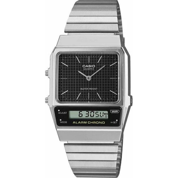 Reloj Analógico Y Digital Casio Vintage Edgy Aq-800e-1aef/ 41mm/ Plata Y Negro