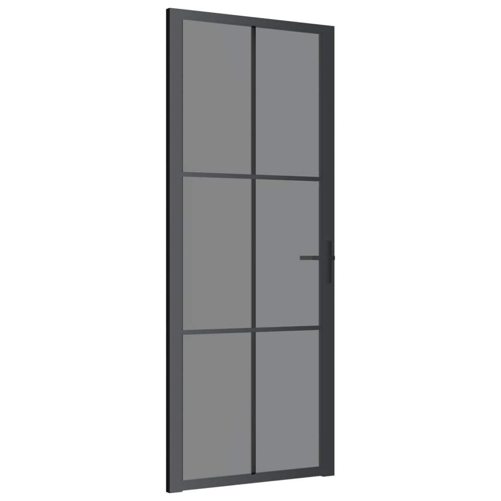 fekete ESG üveg és alumínium beltéri ajtó 83 x 201,5 cm (350565)