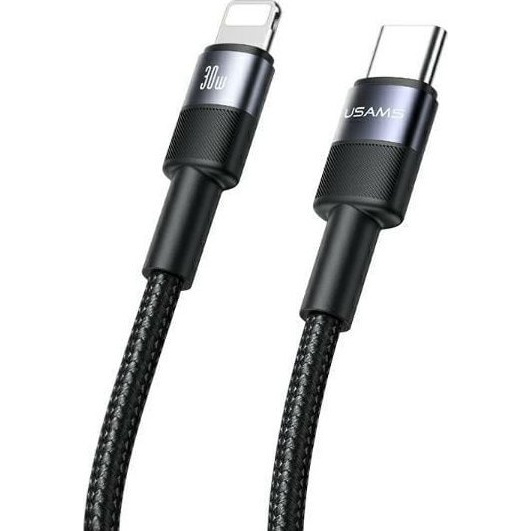 Kábel Usams USB typ C - Apple Lightning 1,2 m čierny