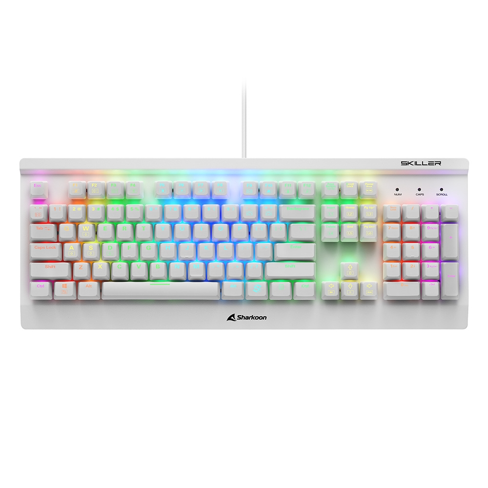 Sharkoon SKILLER SGK3 White (Brown Switch) USB Gaming Billentyűzet - Angol (US)