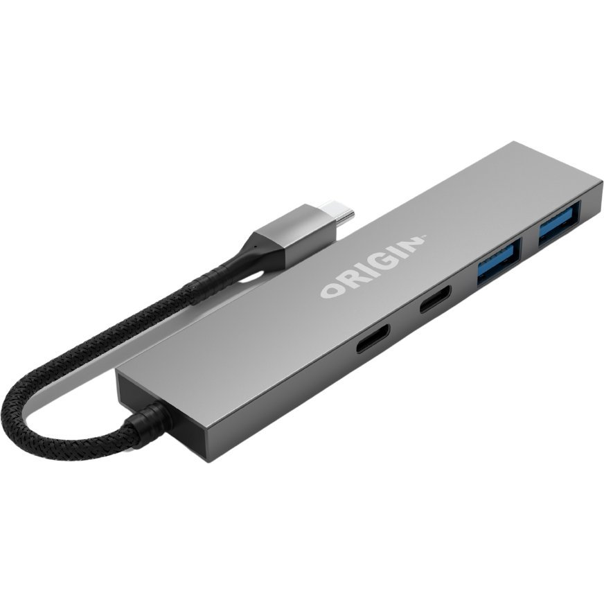 Origin Storage Origin 4 Ports - 2 USB3.2 & 2 Type C Gen1 Hub Kábel USB 3.2 Gen 1 (3.1 Gen 1) Type-A + Type-C Šedá