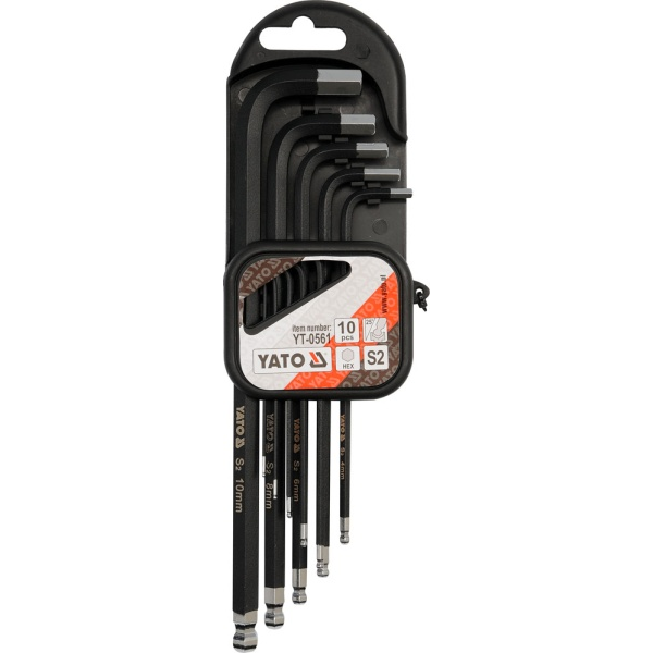 YATO imbuszkulcs-készlet golyós 10 db extradoubles (YT-0561)