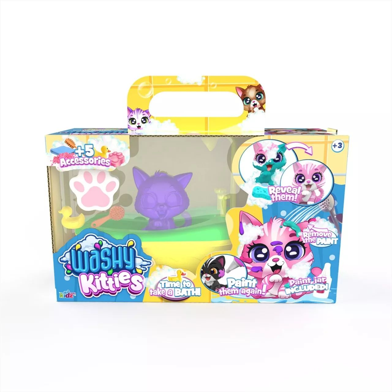 Kidz World Washy Friends Pancsoló cicusok fürdőkáddal játékszett - Pinki (3)