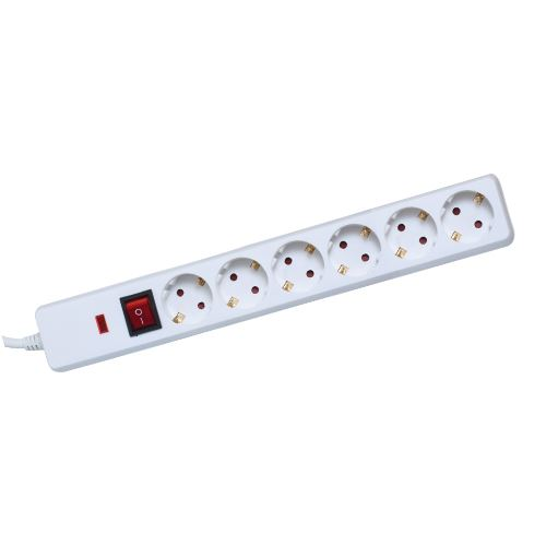 Somogyi NVT06KWH kapcsolós hálózati elosztó 6 aljzat, 1,5m (NVT06KWH)