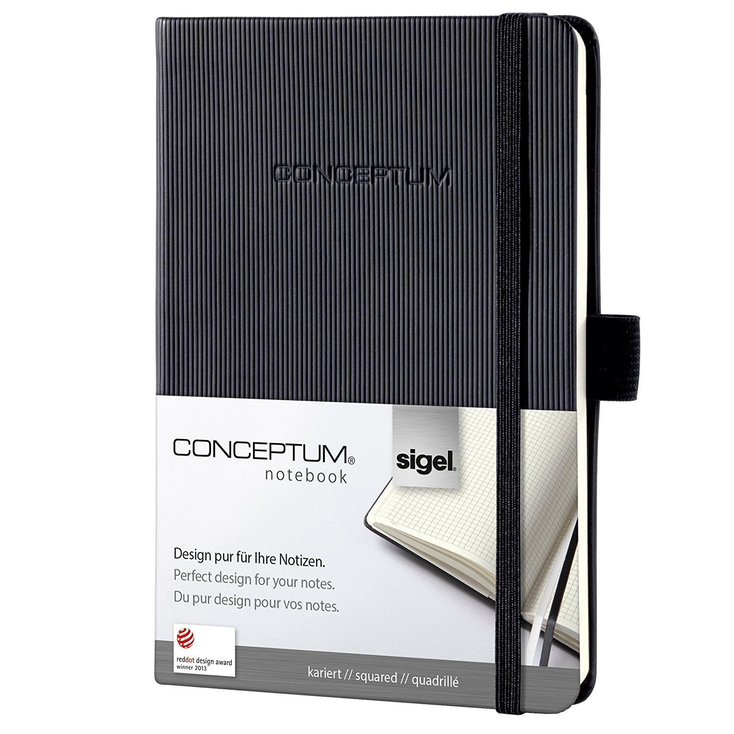 Sigel Conceptum 194 lapos A6 kockás jegyzetfüzet -Fekete (CO131)