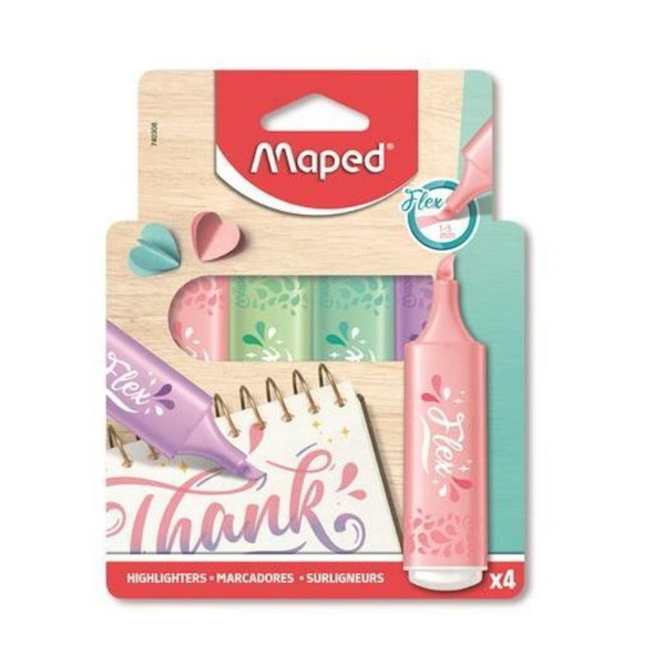 Zakreślacz Flex pastel 4 szt. MAPED Kolektivní práce