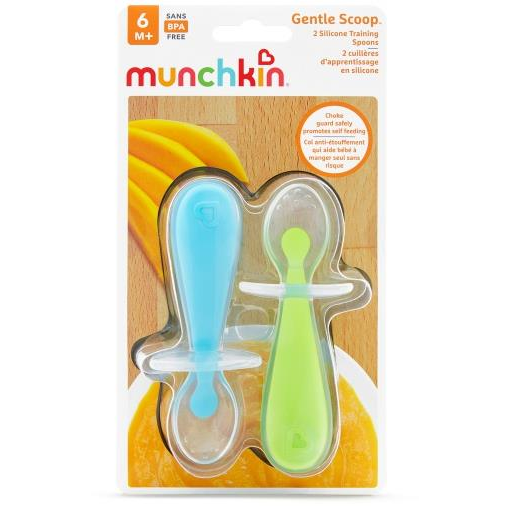Munchkin szilikon kanál, 2 db, zöld/kék (BABYls231b)