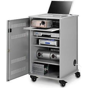 Nobo 1902339 mueble y soporte para dispositivo multimedia Gris, Plata Portátil Carro multimedia