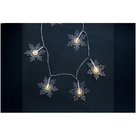 Entac karácsonyi füzér műanyag hópehely LED (ECL-PSF-10WW) (ECL-PSF-10WW)