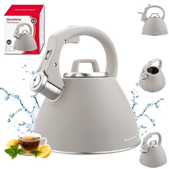 Klausberg KB-7953 Ceainic din oțel inoxidabil cu fluier 2,5 l