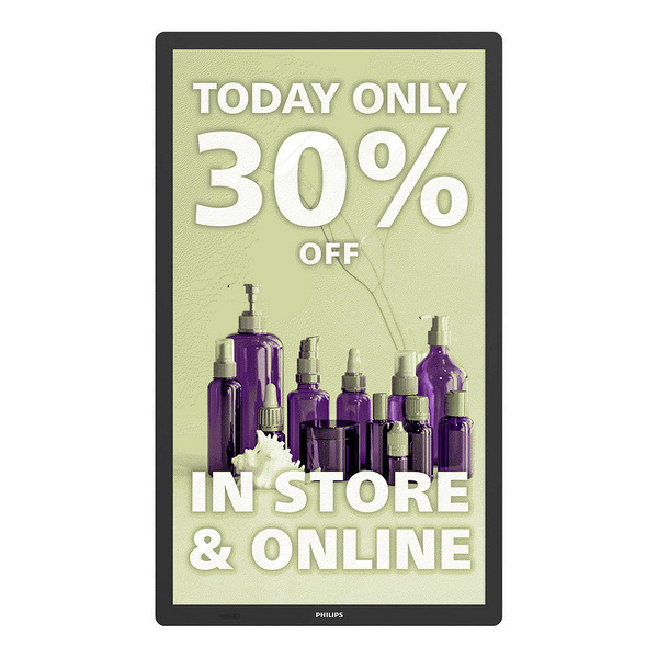 Philips Signage Solutions 25BDL4150I/00 tartalomszolgáltató (signage) kijelző Laposképernyős digitális reklámtábla 64,3 cm (25.3") Wi-Fi Fekete Beépített processzor Android 11