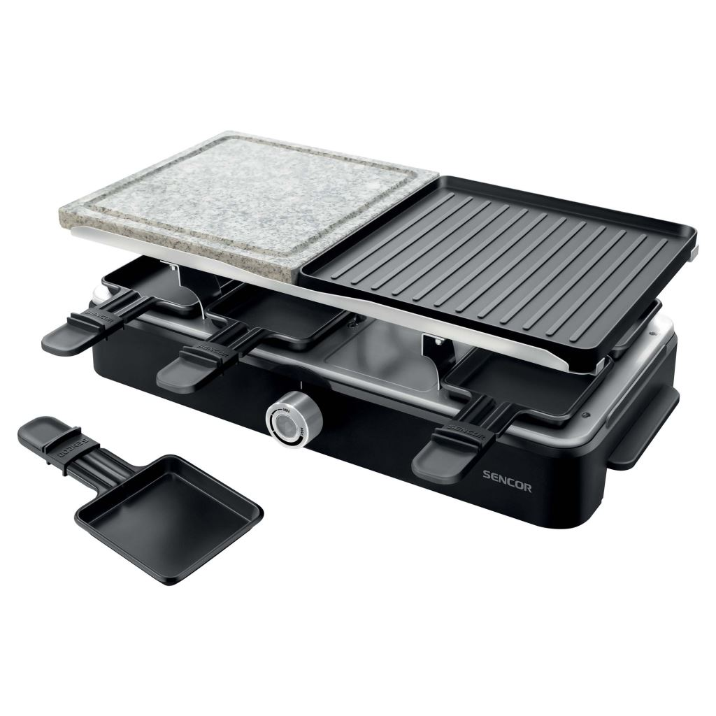 Elektrický gril raclette Sencor 8 panvíc 1400W (SBG 0260BK)