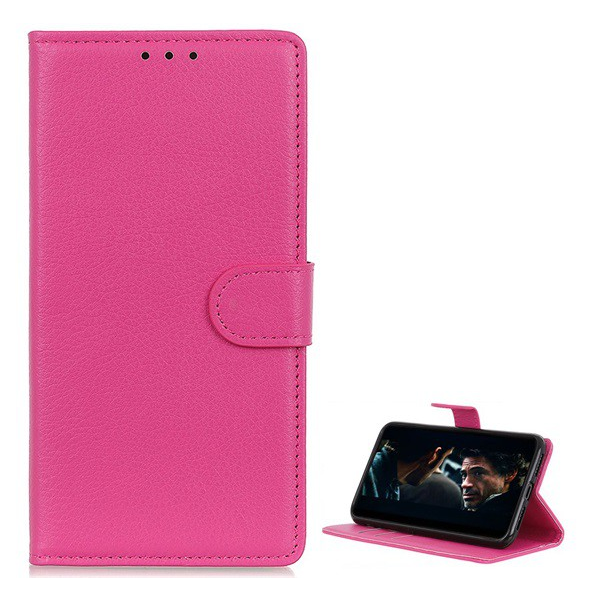 Tok álló, bőr hatású (FLIP, oldalra nyíló, asztali tartó funkció, prémium) RÓZSASZÍN [Huawei P40] (5996457935802)