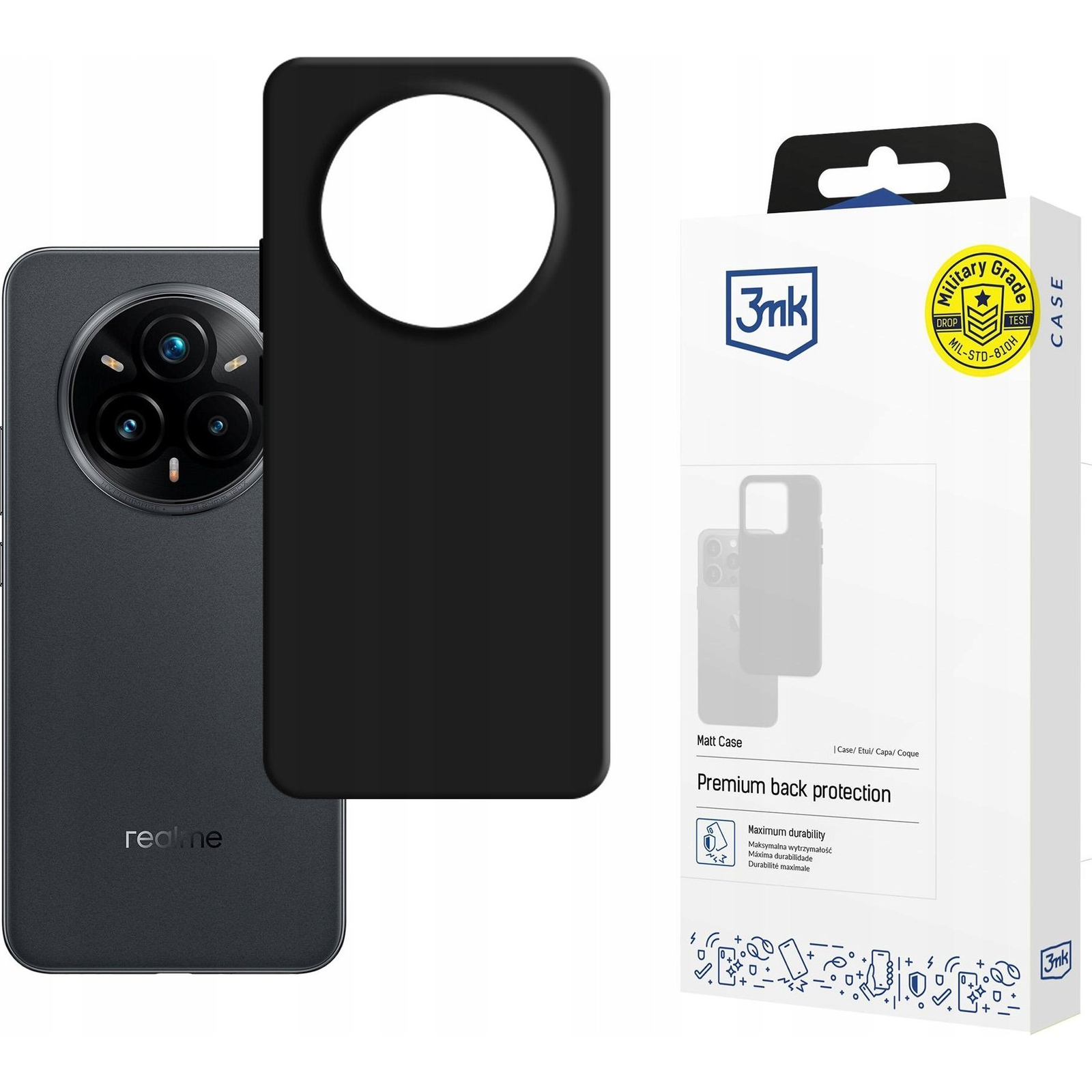 3MK Matt Case hátlaptok Realme 14 Pro+ fekete (5903108643580)