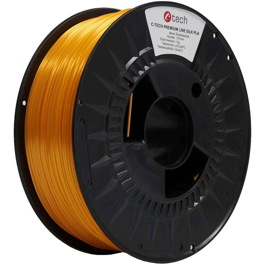 C-TECH PREMIUM LINE PLA Silk, narancssárga RAL2000 (3DF-P-SPLA1.75-2000)