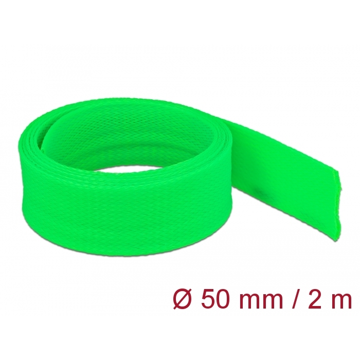 Delock Fonott kábelharisnya nyújtható 2 m x 50 mm zöld (20759)