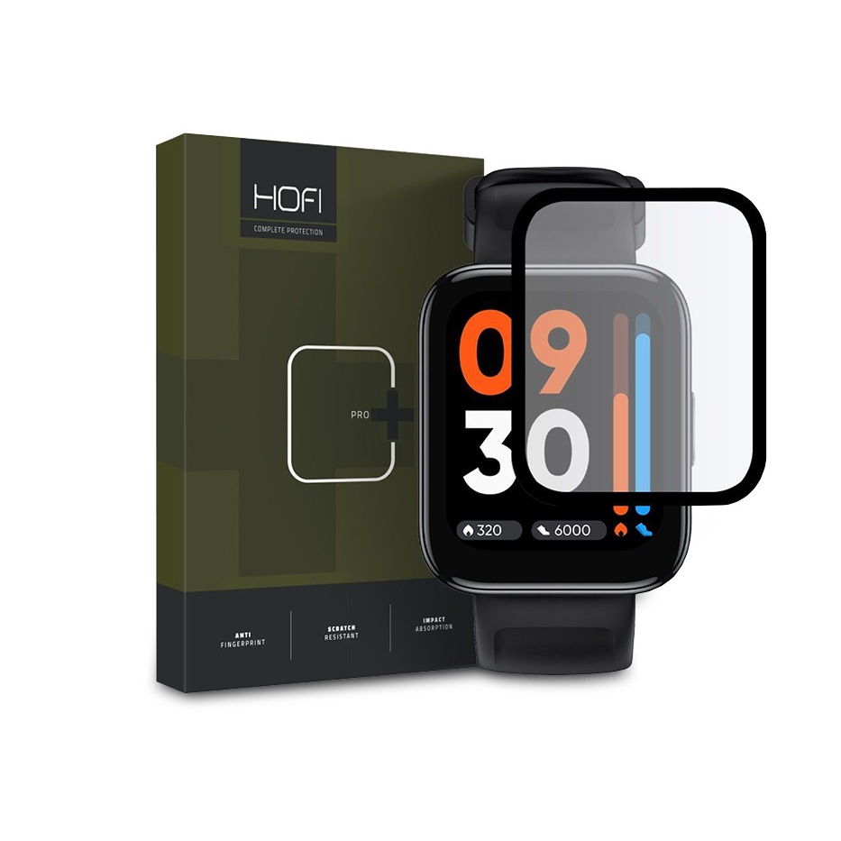 HOFI Hybrid Pro+ Glass üveg képernyővédő fólia - Realme Watch 3 - black (FN0437)
