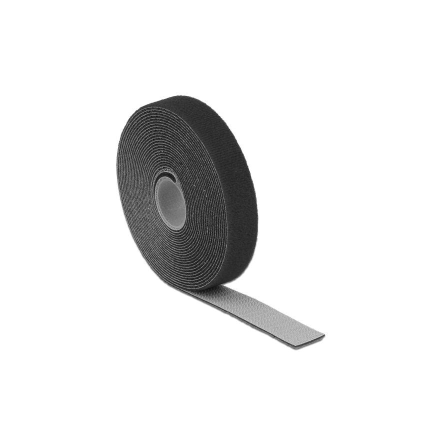 KAB Delock 18715 Hurkolható rögzítők, 5 m x 20 mm (H x Sz) tekercs, fekete (18715)