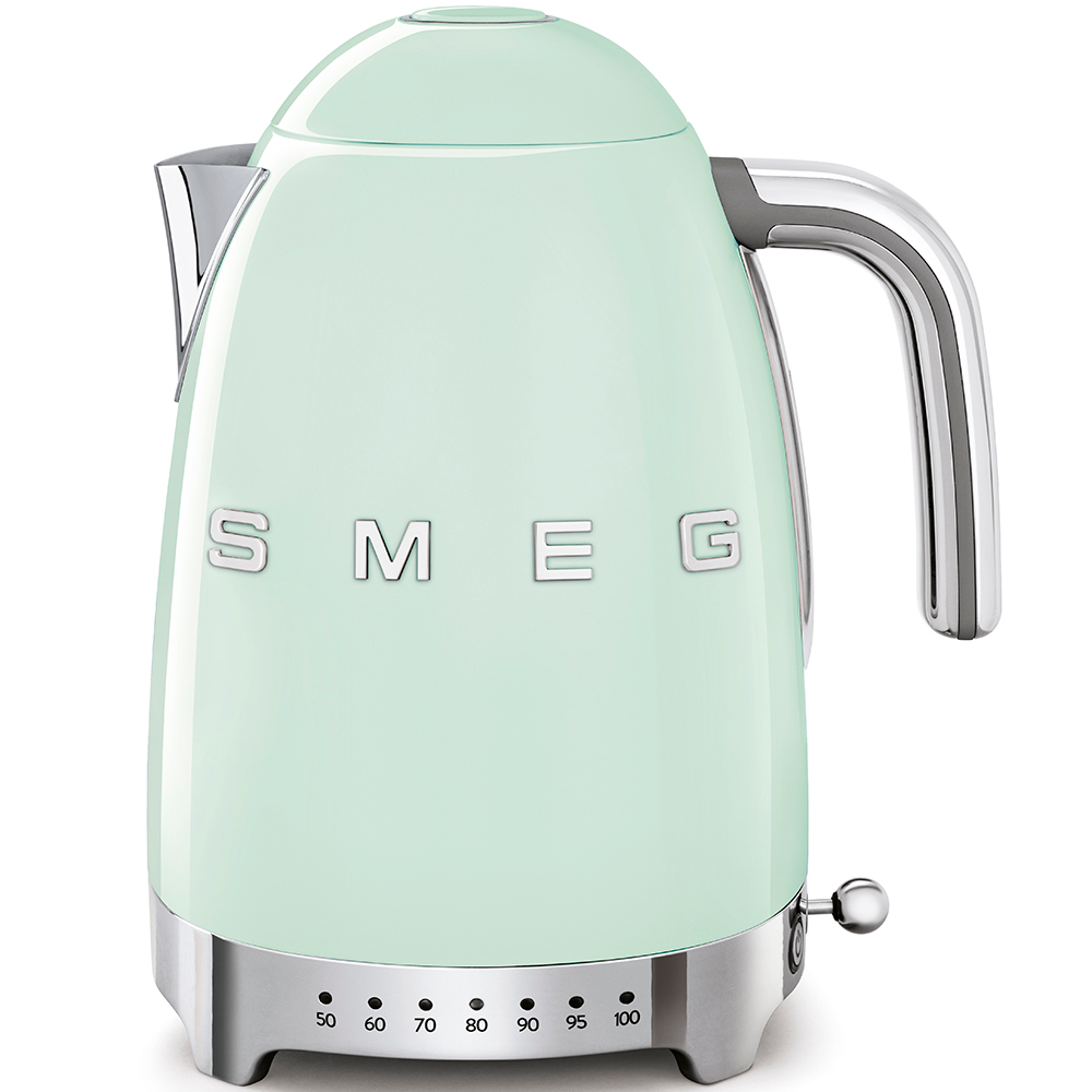Smeg 50-es évek stílusa vízforraló hőmérséklet-kijelzővel pasztellzöld (KLF04PGEU) (KLF04PGEU)