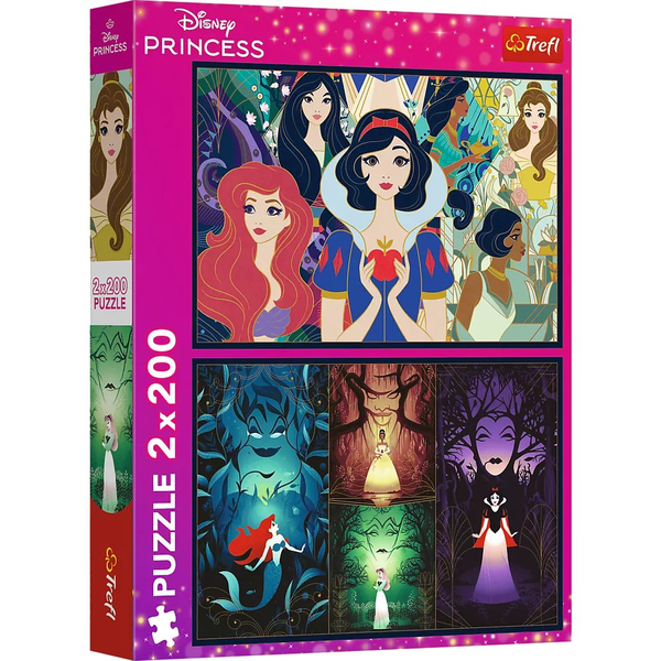 TREFL PUZZLE PRO DĚTI OKOUZLUJÍCÍ PRINCEZNY DISNEY PRINCESS 2x200 díl.