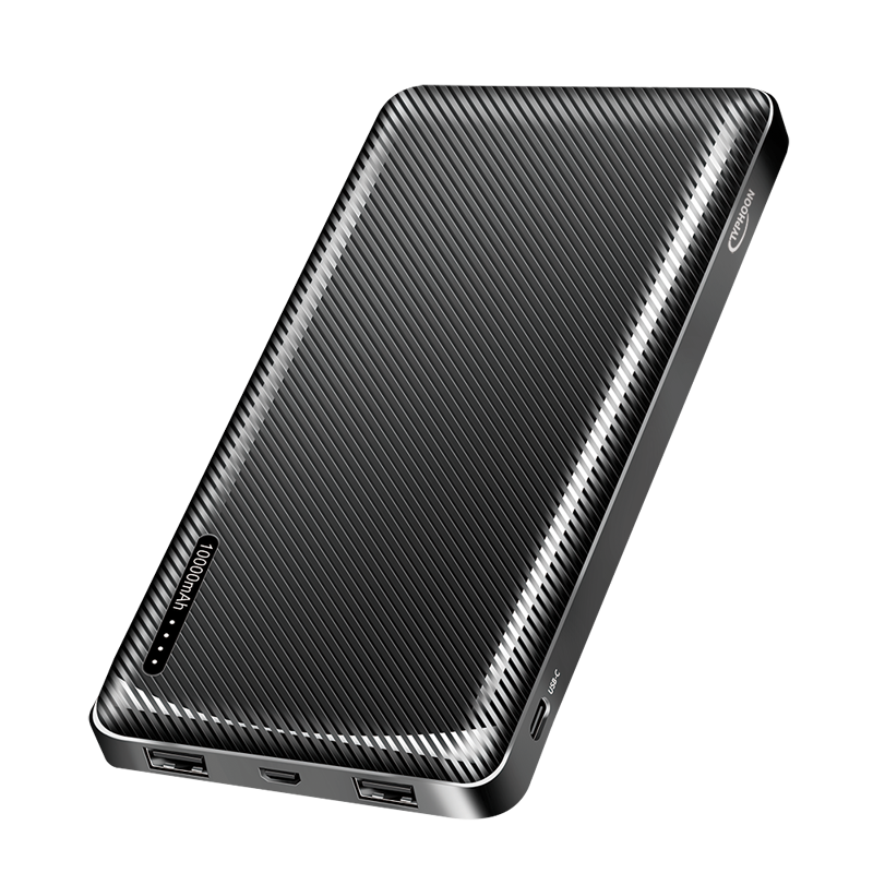 Loiglink Power bank 10.000 mAh, 2x USB-A, USB-C, micro-USB, fekete (TM045) (TM045)