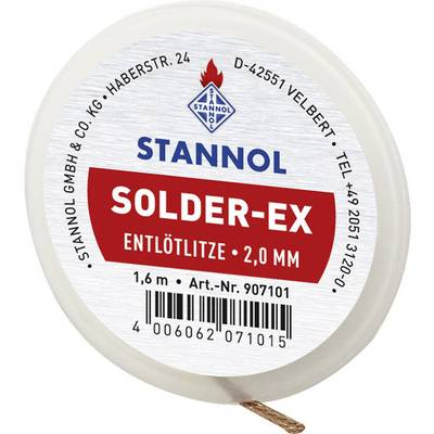 Kiforrasztó huzal, ónszívó sodrat 1.6 m 2.0 mm széles Stannol Solder (907101)