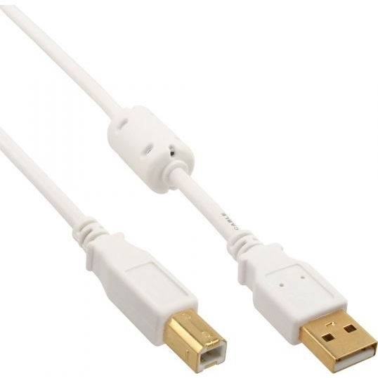 InLine 4043718143832 cavo USB USB 2.0 5 m USB A USB B Bianco